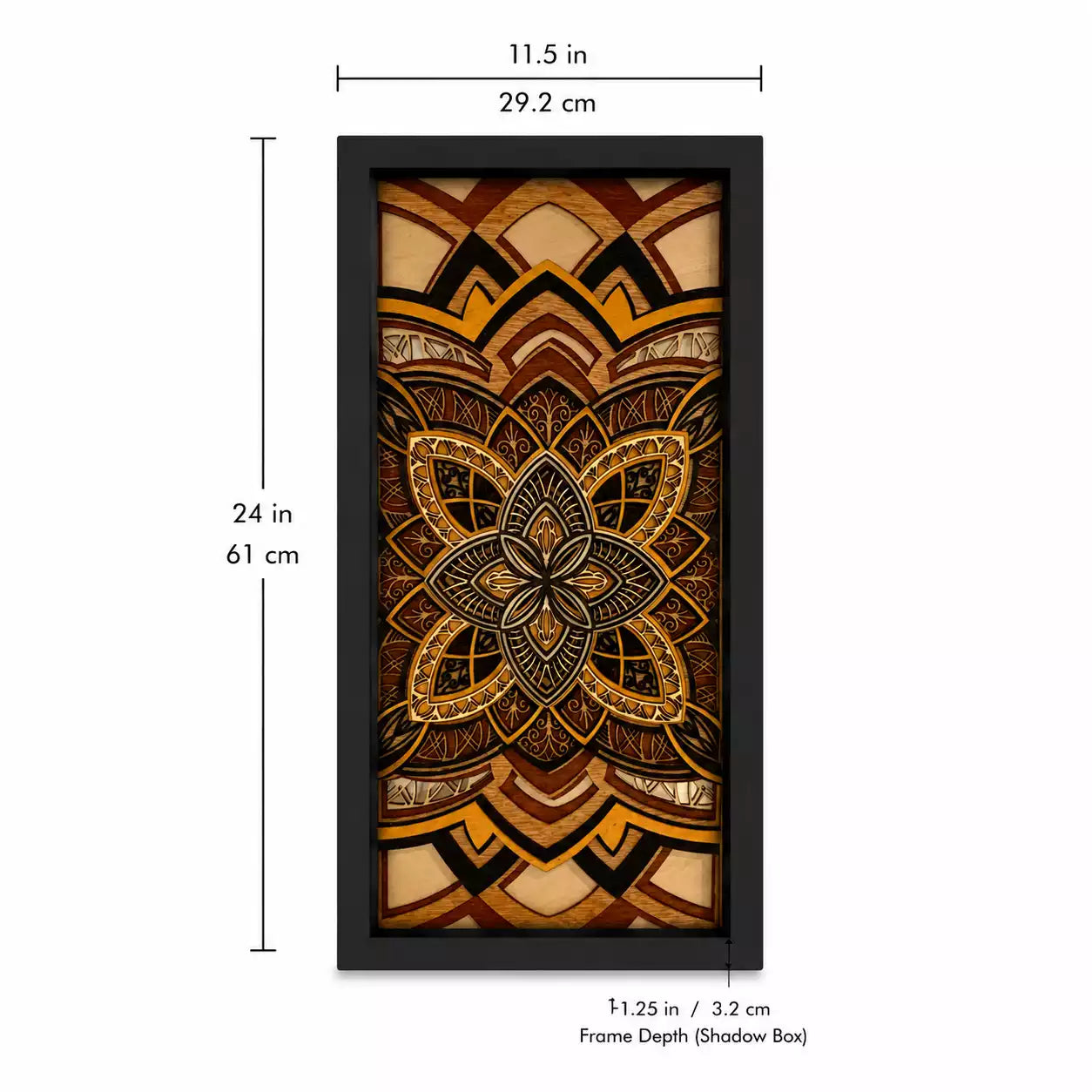 6-Layer Mandala Shadow Box Wall Art.