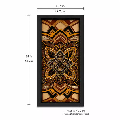 6-Layer Mandala Shadow Box Wall Art.