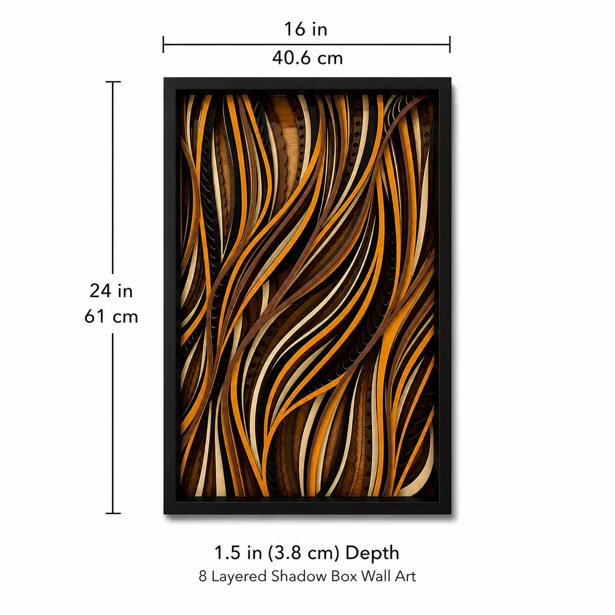 7-Layer Abstract Wave Shadow Box Wall Art