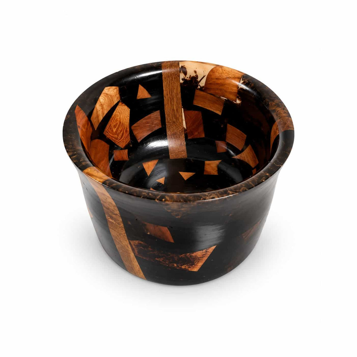 One-of-a-Kind Hand-Turned Hardwood & Epoxy Jewellery Dish — Black Epoxy