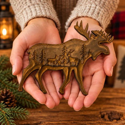 Moose Wildlife Forest Scene Decor