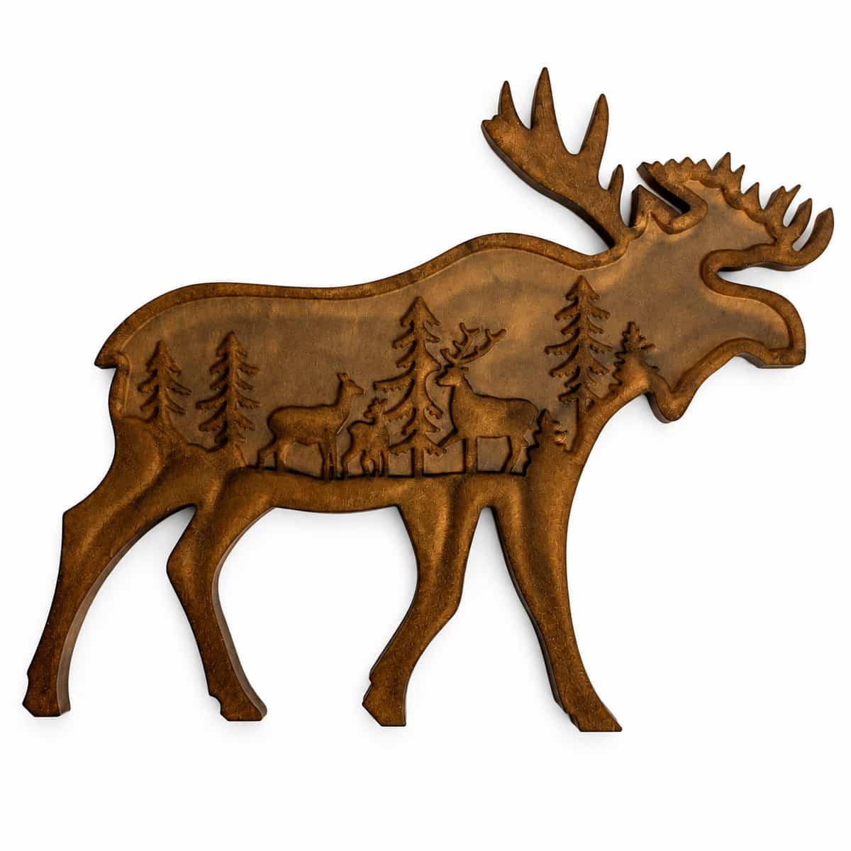Moose Wildlife Forest Scene Decor
