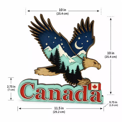 Beautiful Canada Eagle Shelf Decor – Freestanding Painted Display