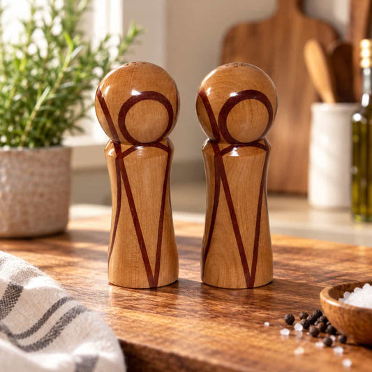Hand-Turned Celtic Knot Salt and Pepper Shakers