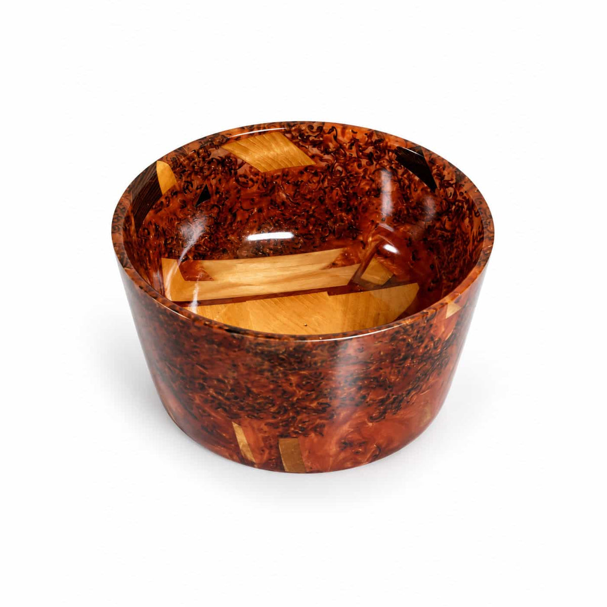 One-of-a-Kind Hand-Turned Hardwood & Epoxy Jewellery Dish — Coffee-Toned
