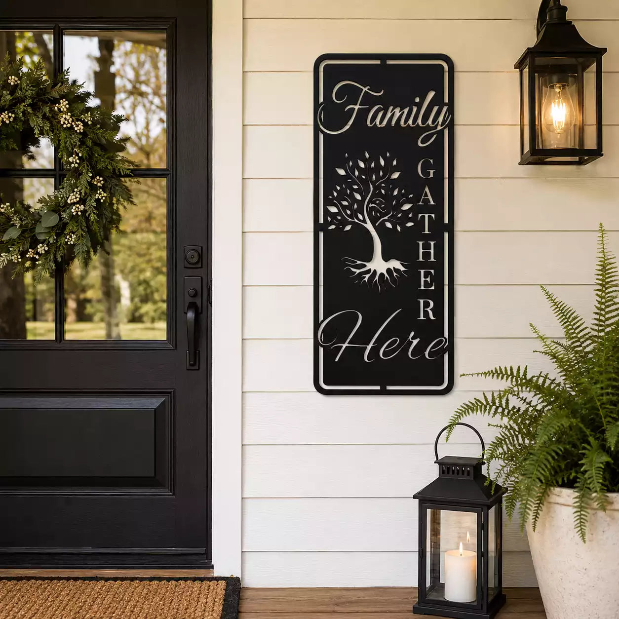 Family Gather Here Tree of Life Metal Wall Art