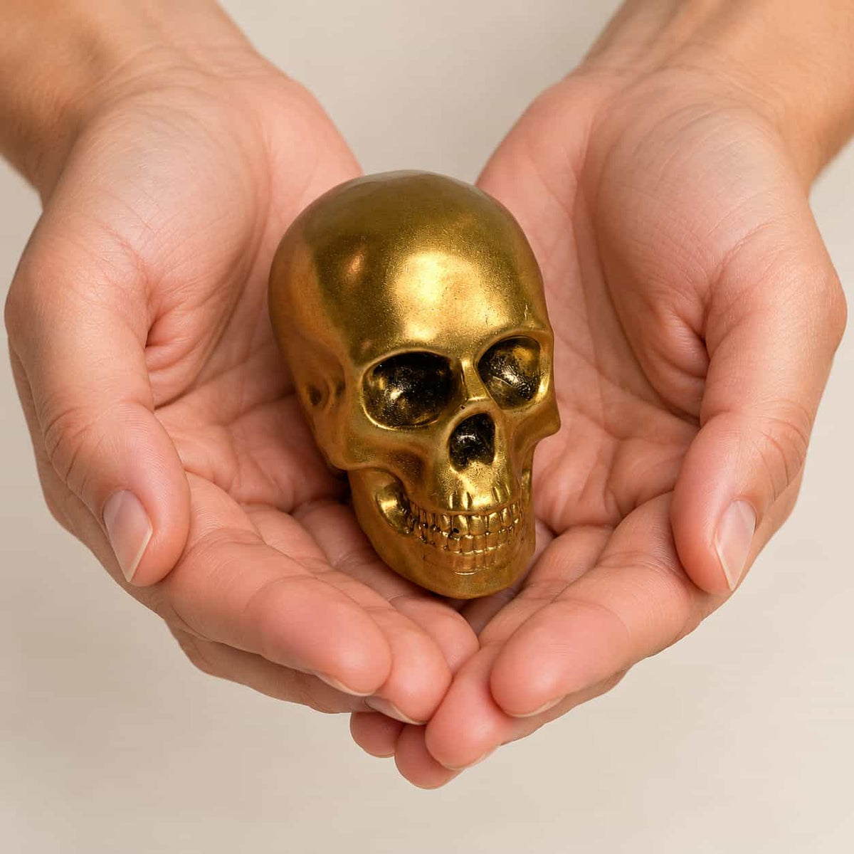 Metallic Gold Mini Skull Decor