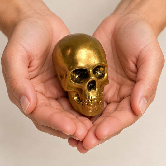 Metallic Gold Mini Skull Decor