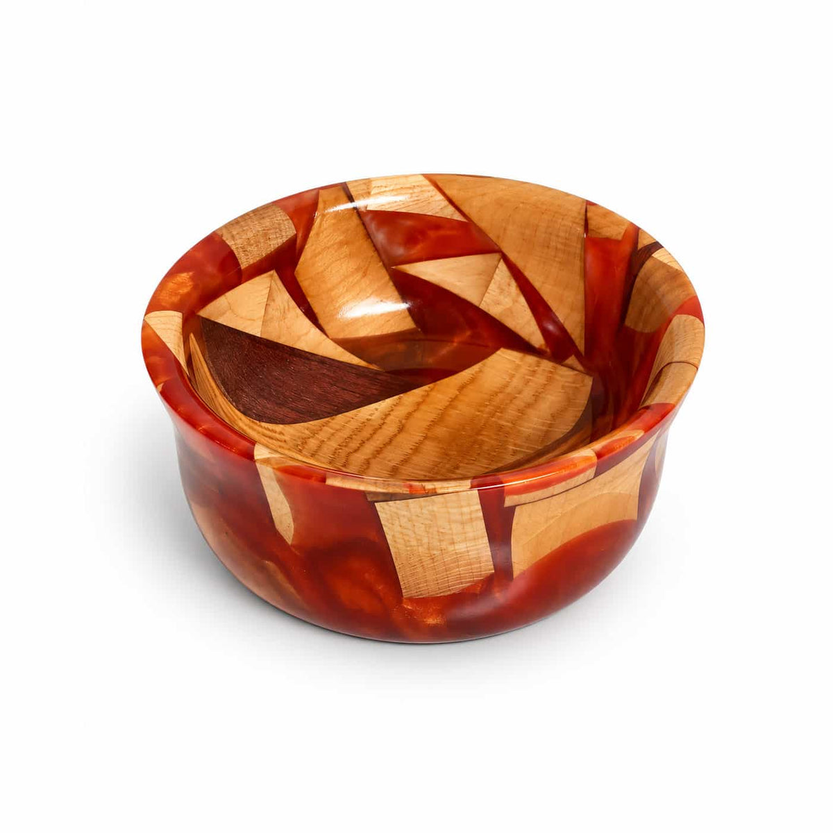 One-of-a-Kind Hand-Turned Hardwood & Epoxy Jewellery Dish — Red Epoxy