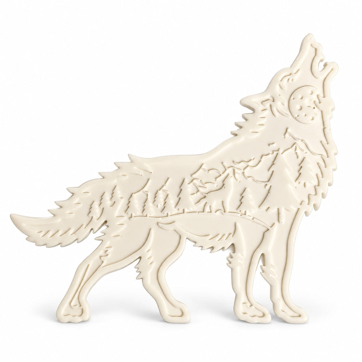Howling Wolf Wildlife Scene Decor