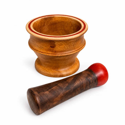 Apple Wood & Epoxy Mortar and Pestle
